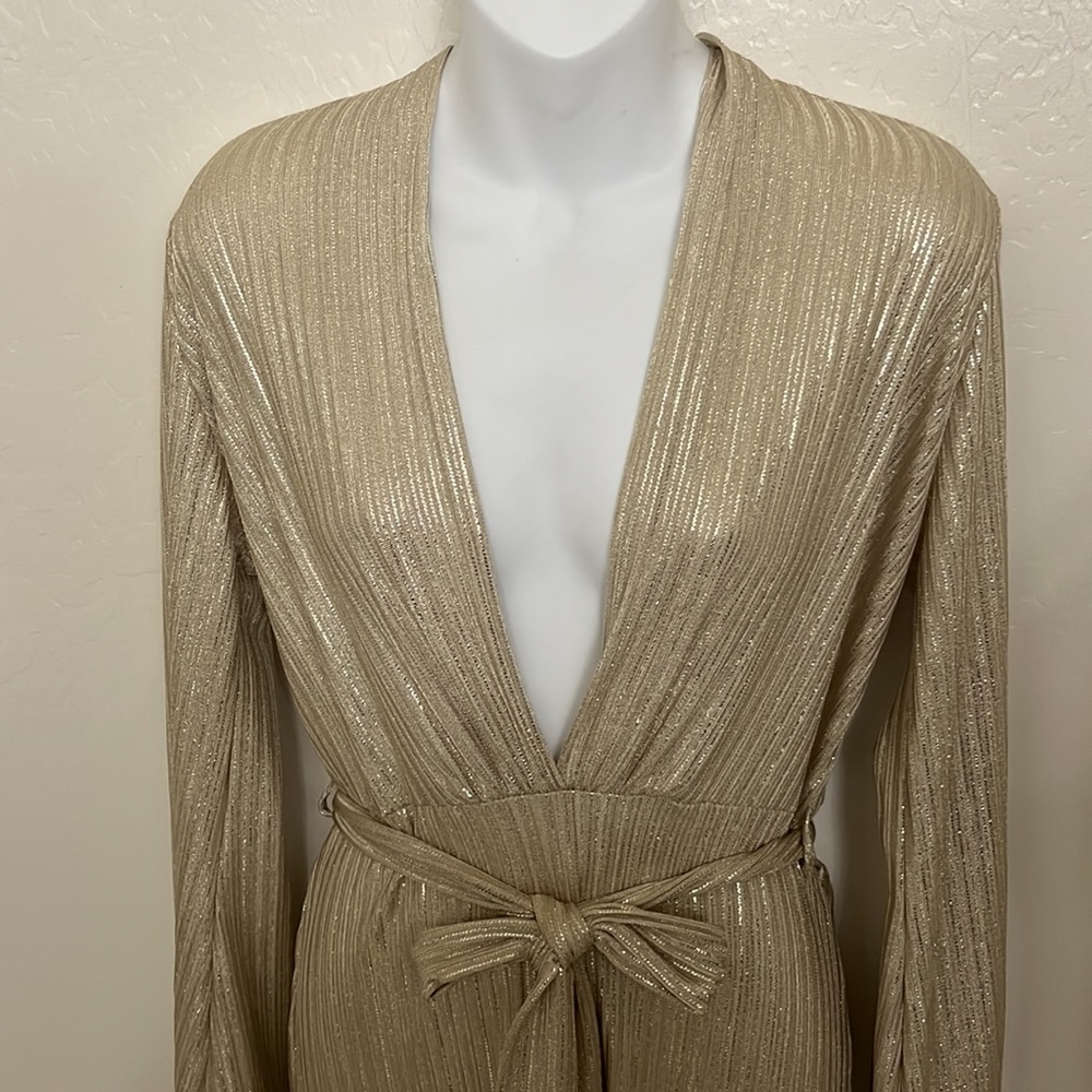 Gold Fitted Dress - Picture 2 of 5